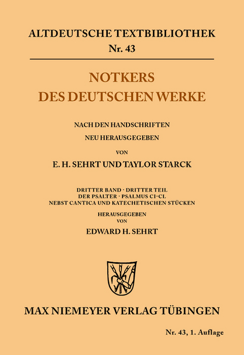 Notkers des Deutschen Werke - 