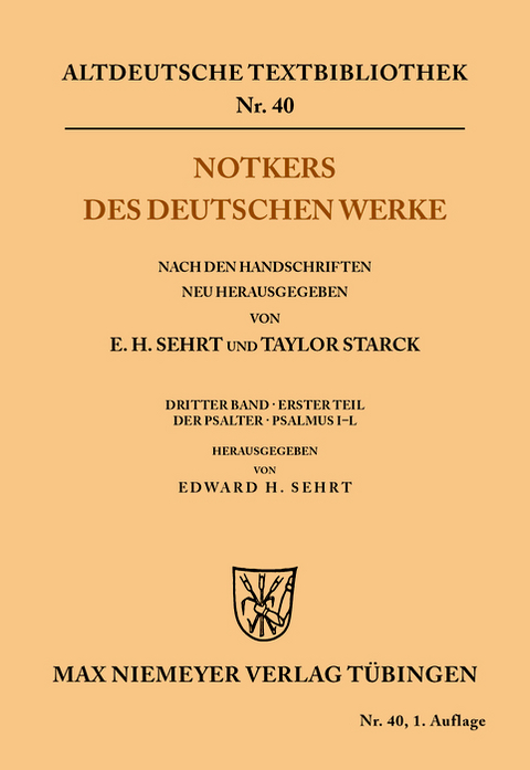 Notkers des Deutschen Werke - 