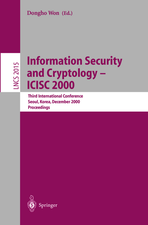 Information Security and Cryptology - ICISC 2000 - 