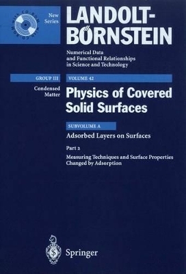 Measuring Techniques and Surface Properties Changed by Adsorption - K. Hermann, H. Ibach, K. Jacobi, M.A. Rocca, D. Sander, M.A. van Hove, P.R. Watson, C. Wöll