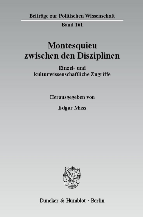 Montesquieu zwischen den Disziplinen. - 