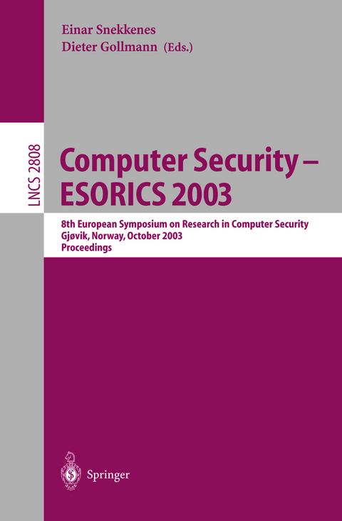 Computer Security - ESORICS 2003 - 