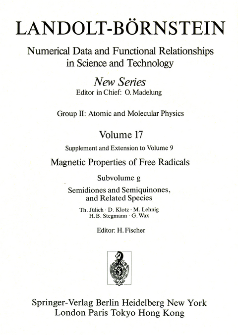 Semidiones and Semiquinones, and Related Species / Semidione und Semichinone, sowie verwandte Verbindungen - T. Jülich, D. Klotz, M. Lehnig, H.B. Stegmann, G. Wax