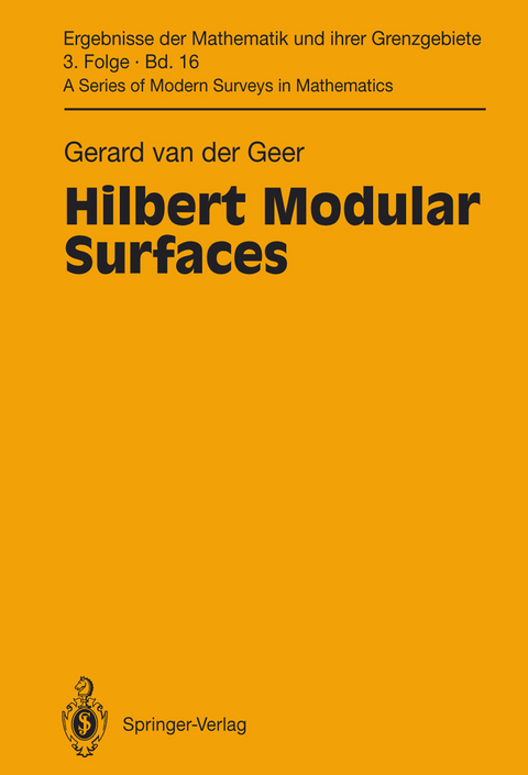 Hilbert Modular Surfaces - Gerard van der Geer