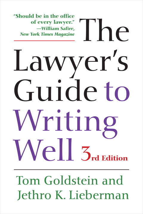 Lawyer's Guide to Writing Well -  Tom Goldstein,  Jethro K. Lieberman