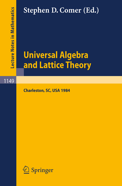 Universal Algebra and Lattice Theory - 