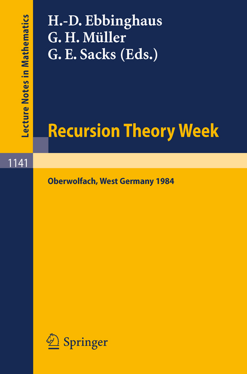 Recursion Theory Week - 