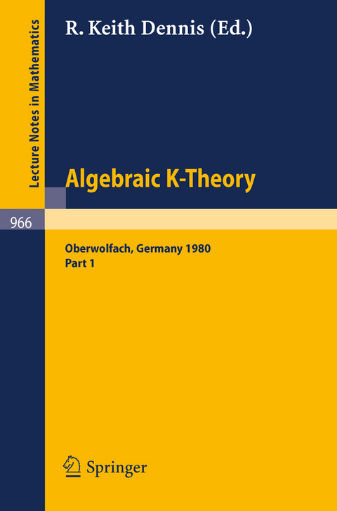 Algebraic K-Theory. Proceedings of a Conference Held at Oberwolfach, June 1980 - 