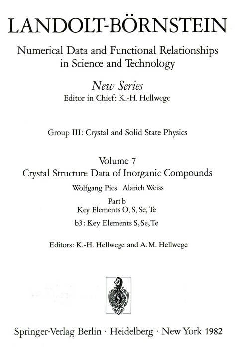 Key Elements: S, Se, Te / Schlüsselelemente: S, Se, Te - W. Pies, A. Weiss