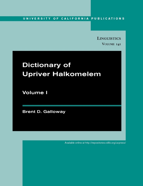 Dictionary of Upriver Halkomelem -  Brent Douglas Galloway