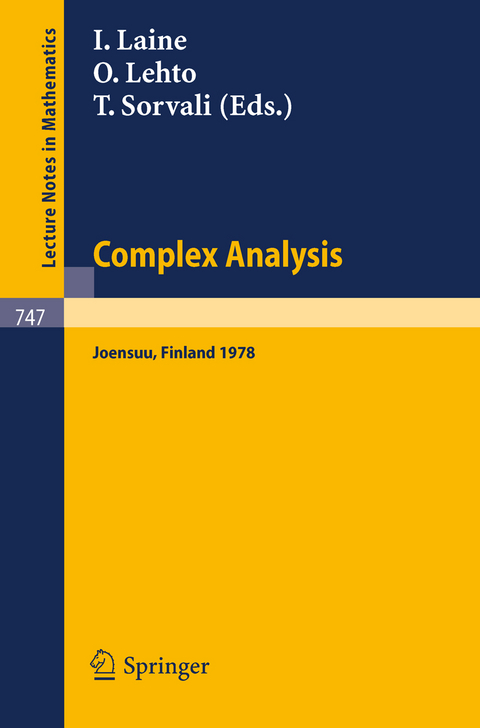 Complex Analysis. Joensuu 1978 - 
