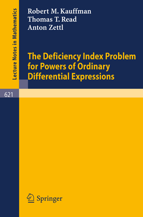 The Deficiency Index Problem for Powers of Ordinary Differential Expressions - Robert M. Kauffman, Thomas T. Read, Anton Zettl