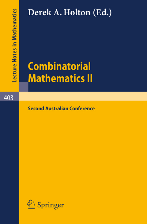 Combinatorial Mathematics II - 