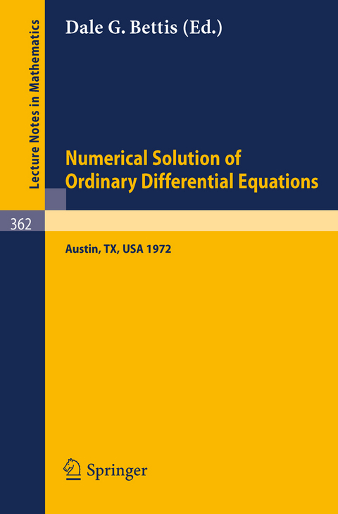 Proceedings of the Conference on the Numerical Solution of Ordinary Differential Equations - 