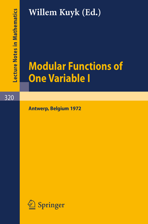 Modular Functions of One Variable I - 