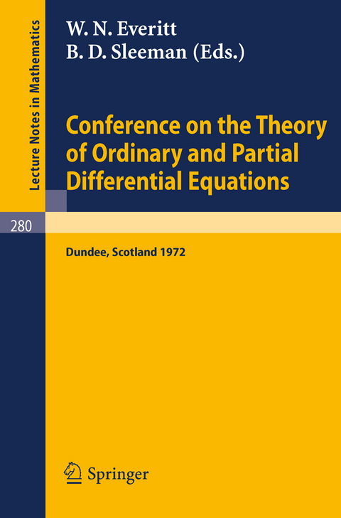 Conference on the Theory of Ordinary and Partial Differential Equations - 