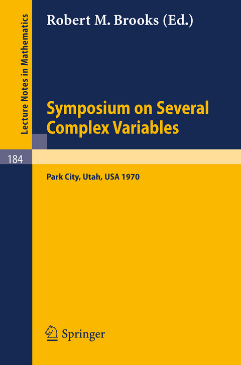 Symposium on Several Complex Variables. Park City, Utah, 1970 - 