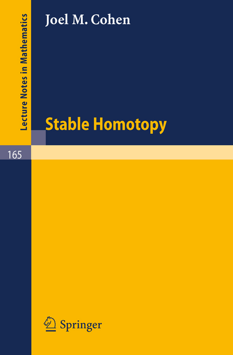 Stable Homotopy - Joel M. Cohen