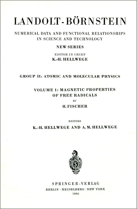 Magnetic Properties of Free Radicals / Magnetische Eigenschaften freier Radikale - H. Fischer