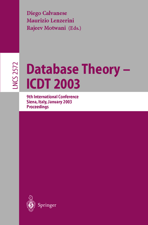 Database Theory - ICDT 2003 - 