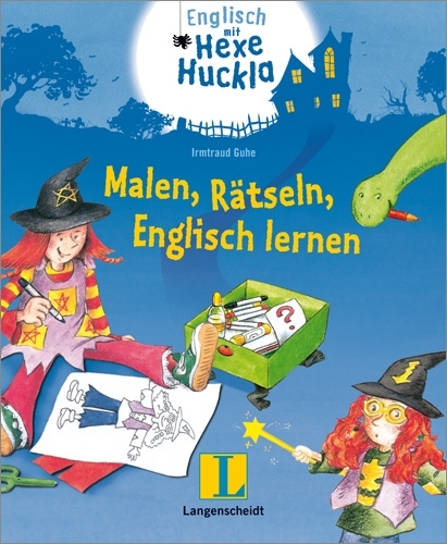 Malen, Rätseln, Englisch lernen mit Hexe Huckla