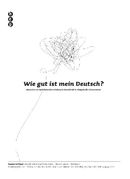 Wie gut ist mein Deutsch? - Susann Schläppi, Ursula Haerri, Therese Hugi-Gall, Elio Lanari, Hans Kuhn