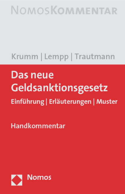 Das neue Geldsanktionsgesetz - Carsten Krumm, Volker Lempp, Sebastian Trautmann