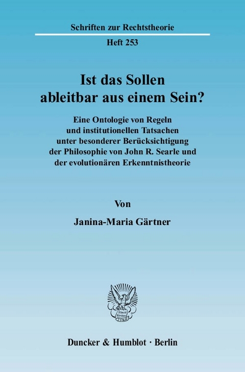 Ist das Sollen ableitbar aus einem Sein? - Janina-Maria Gärtner