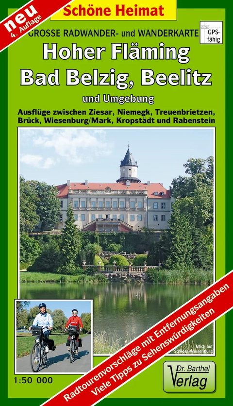 Große Radwander- und Wanderkarte Hoher Fläming, Bad Belzig, Beelitz und Umgebung