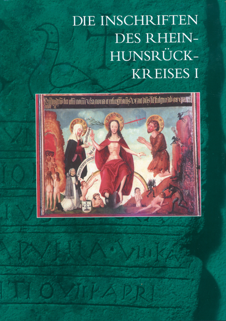 Die Inschriften des Rhein-Hunsrück-Kreises I (Boppard, Oberwesel, St. Goar) - Eberhard Nikitsch