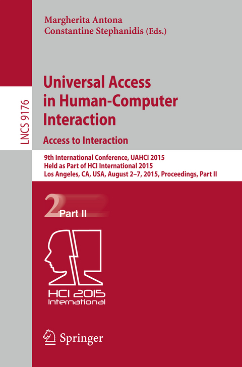 Universal Access in Human-Computer Interaction. Access to Interaction - 