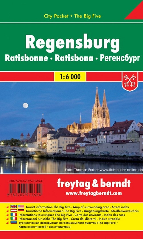 Regensburg, Stadtplan 1:6.000, City Pocket + The Big Five - 