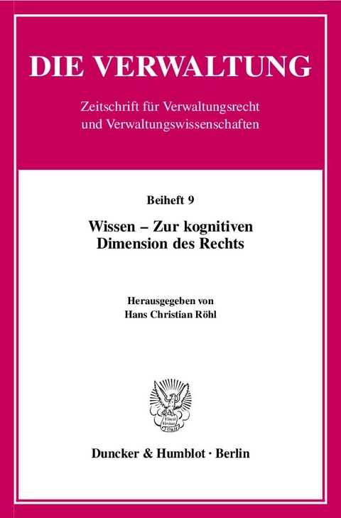 Wissen - Zur kognitiven Dimension des Rechts. - 