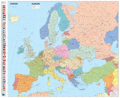 Europe Political - Michelin rolled & tubed wall map Encapsulated -  Michelin