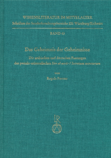 Das Geheimnis der Geheimnisse - Regula Forster