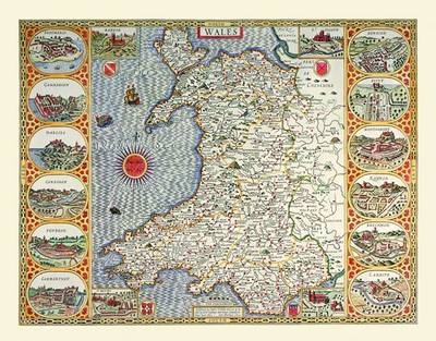 John Speed Map of Wales 1611 - John Speed,  Historical Images Ltd