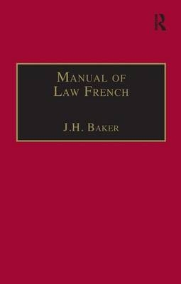 Manual of Law French -  J.H. Baker