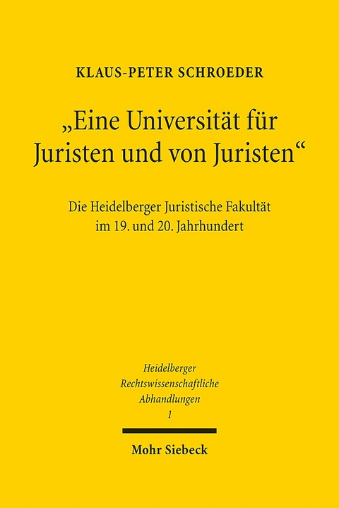 "Eine Universität für Juristen und von Juristen" - Klaus-Peter Schroeder