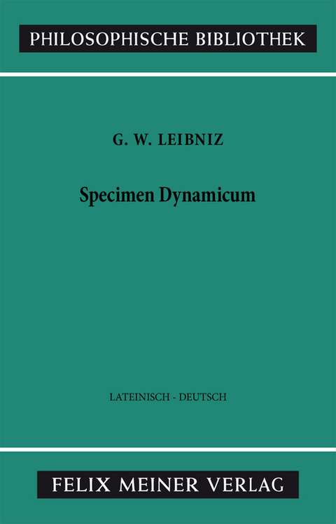 Specimen Dynamicum - Gottfried Wilhelm Leibniz