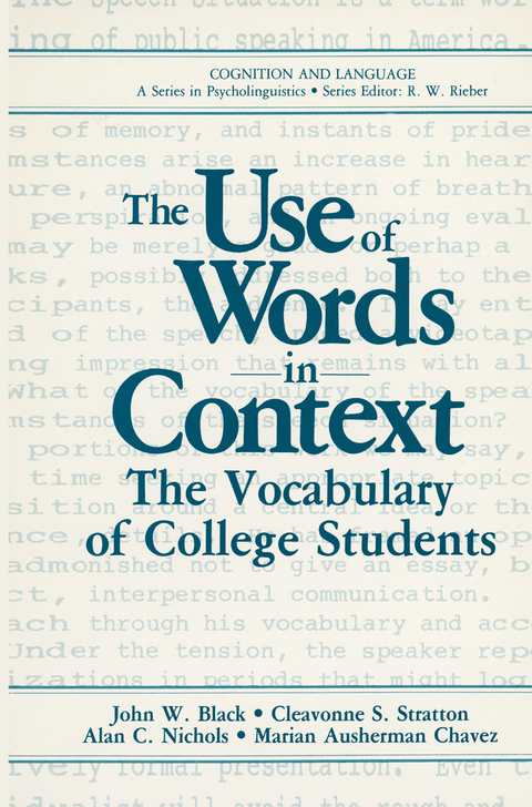 The Use of Words in Context - John W. Black, Cleavonne S. Stratton, Alan C. Nichols, Marian Ausherman Chavez
