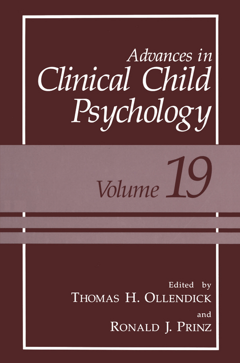 Advances in Clinical Child Psychology - 