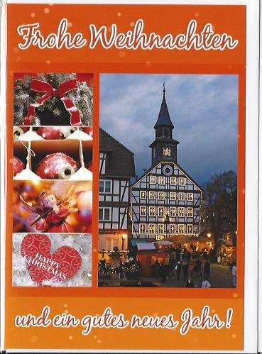 Doppelkarte B6 " Rathaus mit Adventskalender ", mit Umschlag - 