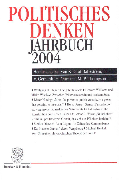 Politisches Denken. Jahrbuch 2004. - 
