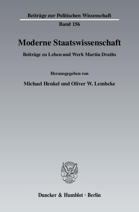 Moderne Staatswissenschaft. - 