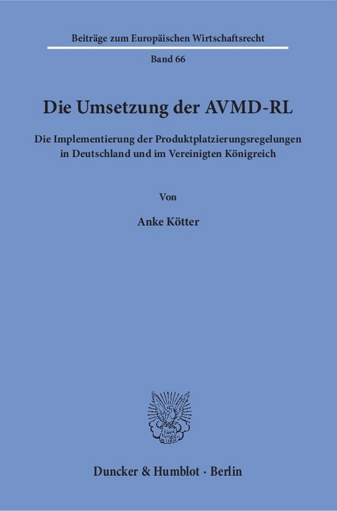 Die Umsetzung der AVMD-RL. - Anke Kötter