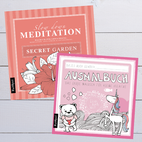 Malbuch Set für Erwachsene und Kinder: Meditation, Ruhe, Anti-Stress und Entspannung - Lisa Wirth
