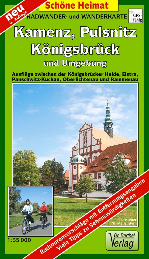 Radwander- und Wanderkarte Kamenz, Pulsnitz, Königsbrück und Umgebung