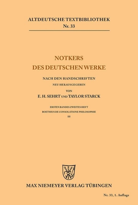 Notkers des Deutschen Werke - 