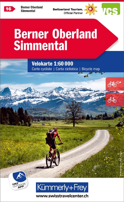 Kümmerly+Frey Velokarte 16 Berner Oberland, Simmental 1:60.000