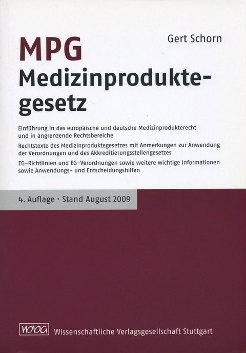 MPG Medizinproduktegesetz - Gert Schorn